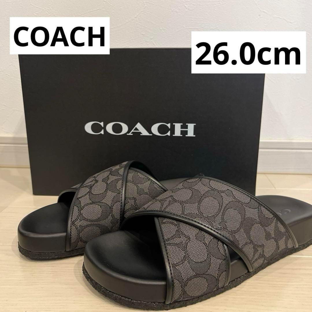 COACH コーチ 靴 サンダル CA158 カジュアル スリッポン ロゴ 柄
