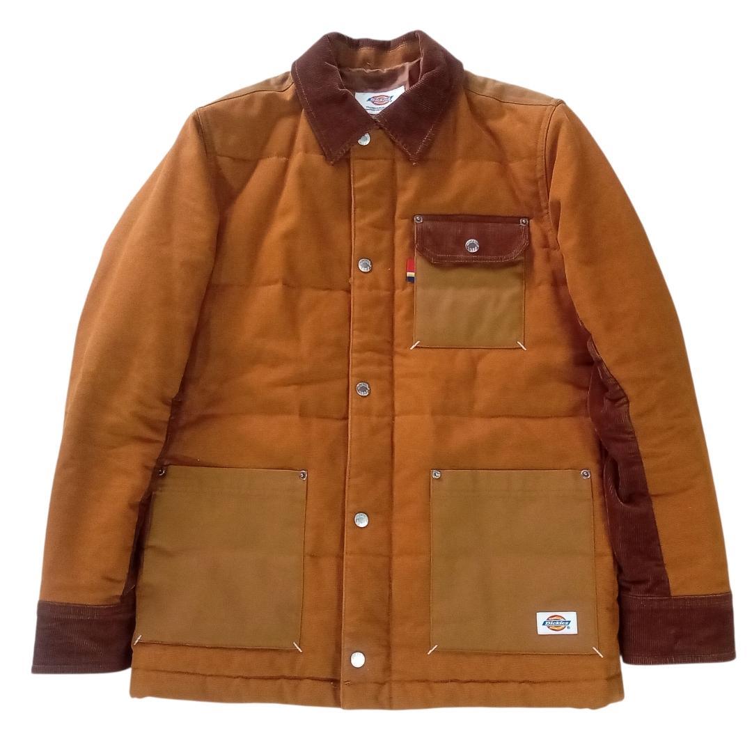 美品 Dickies ディッキーズ ダック地 コーデュロイ切替 カバーオール M