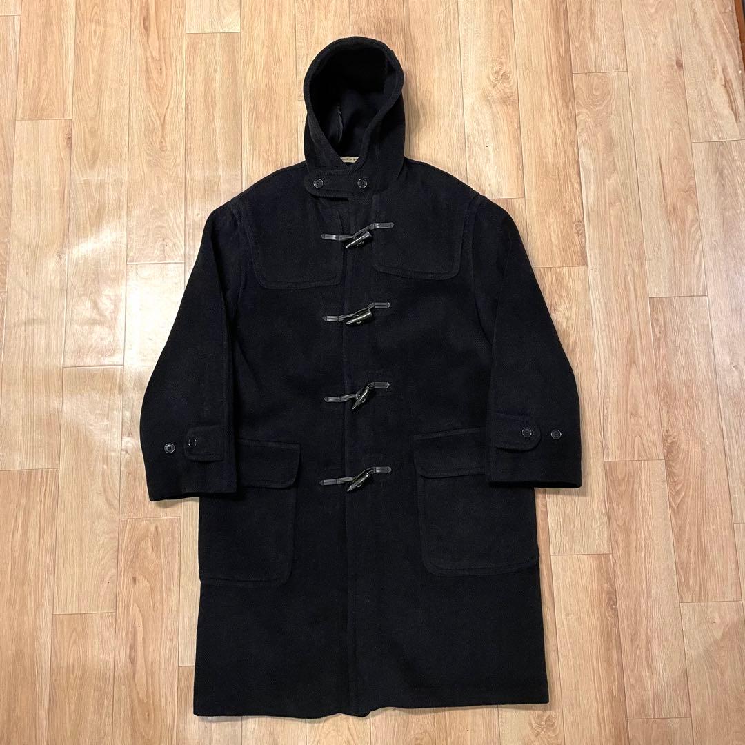 90s 英国製 グローバーオール キングストン ヘリンボーン ダッフルコート 黒