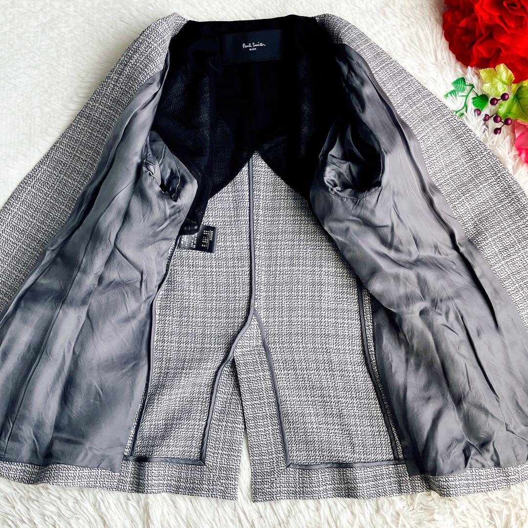 Paul Smith ポールスミス★ノーカラー スカートスーツ Aラインツイード