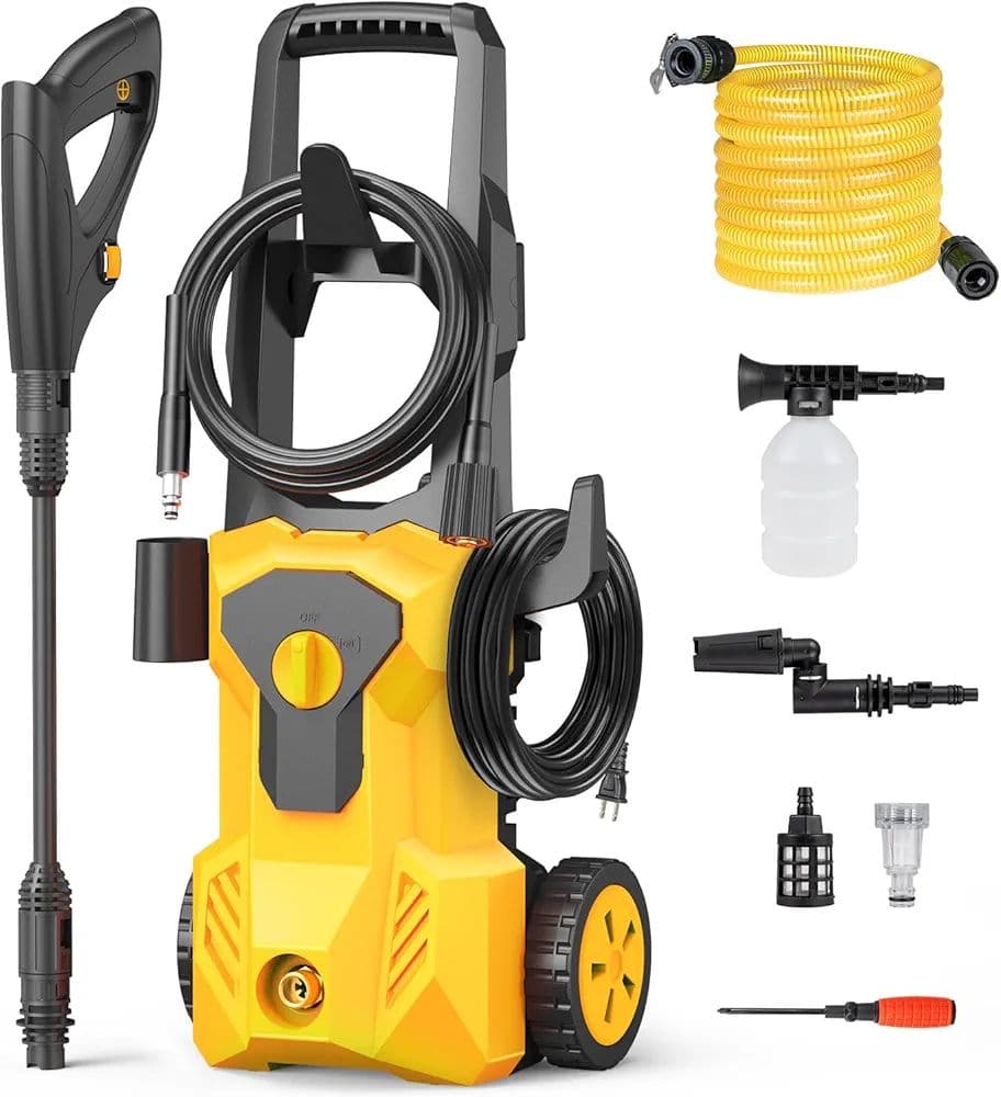 高圧洗浄機本体 イエロー 12mホース付き　最大水圧10MPA