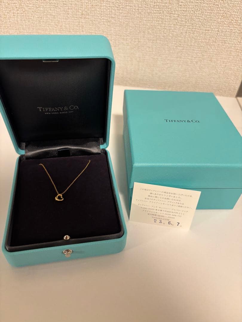 ティファニー エルサ・ペレッティオープン ハート ペンダントローズゴールド7mm