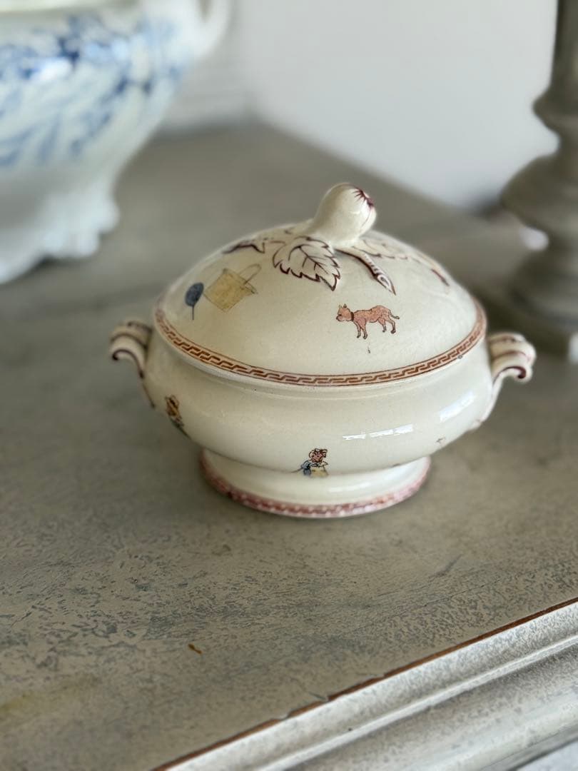 フランスアンティークサラグミンヌケイトグリーナウェイ小さなディネットスーピエール