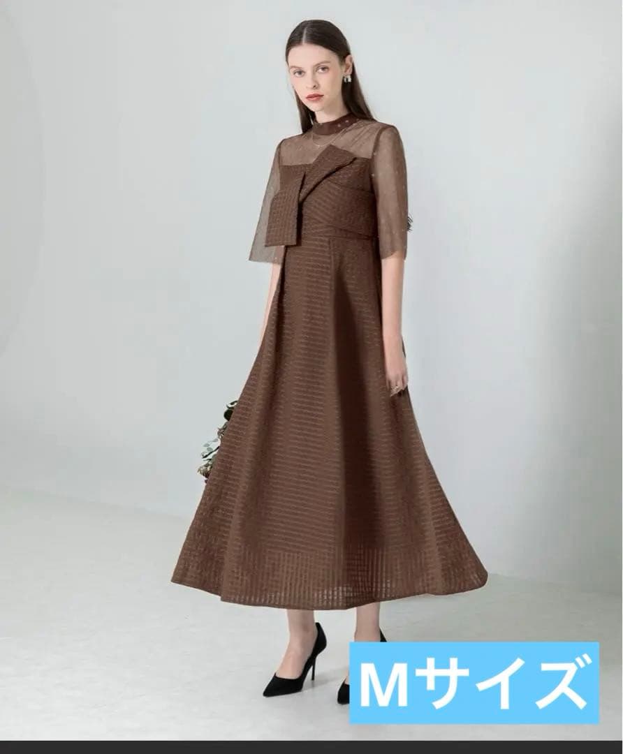 レジャ　LEJA ビスチェ風切り替えプチハイネック花柄シアーレースワッフル　M