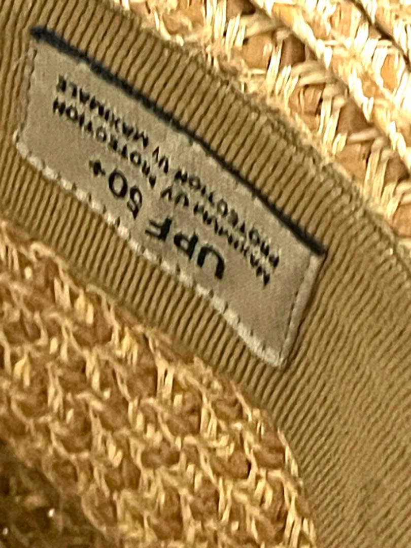 エリックジャビッツ　麦わら帽子　中折れ　刺繍　新品未使用　紙タグ付き　UPF50