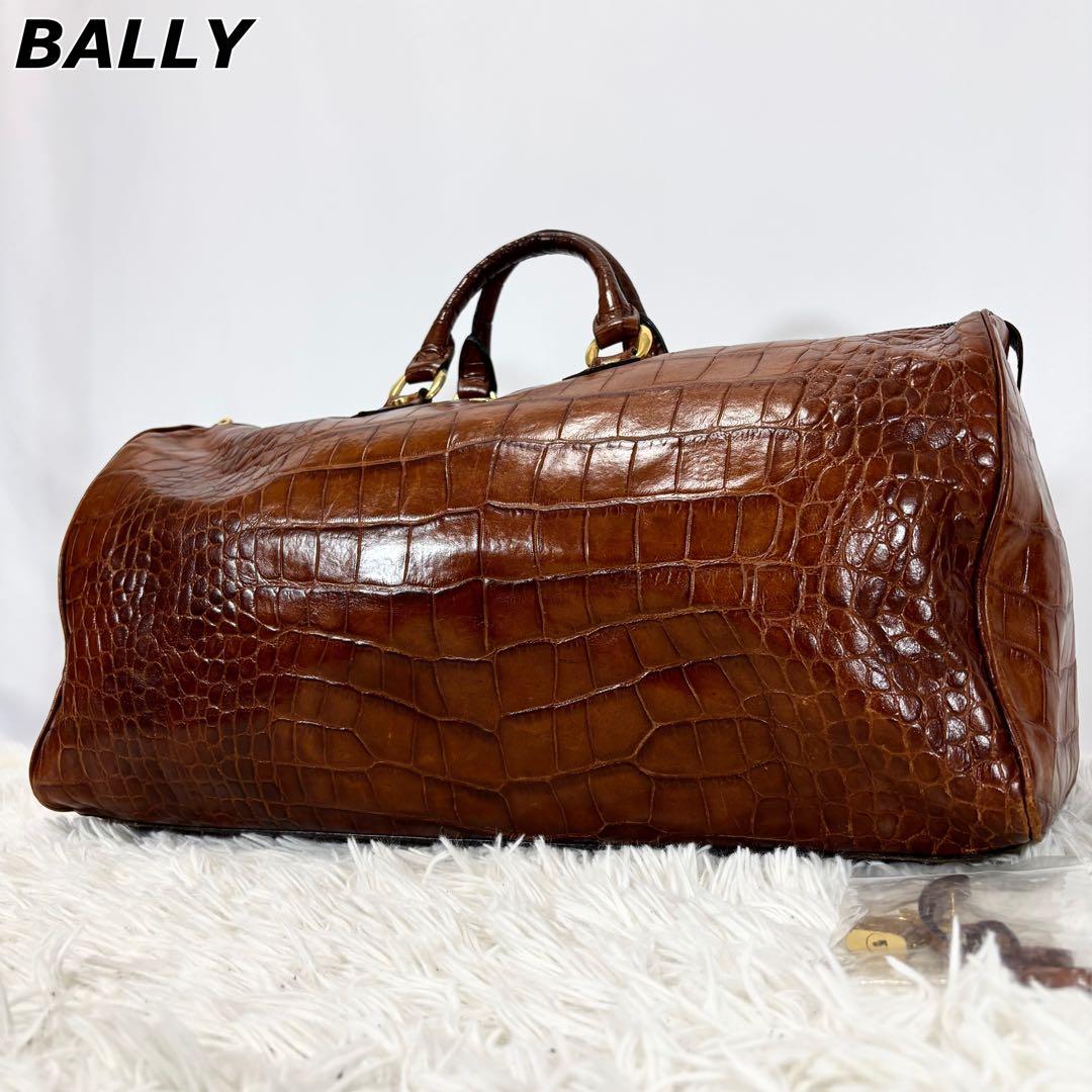 バリー ボストンバッグ 大容量 ゴールド金具 イタリア製 ロゴ金具 旅行カバン