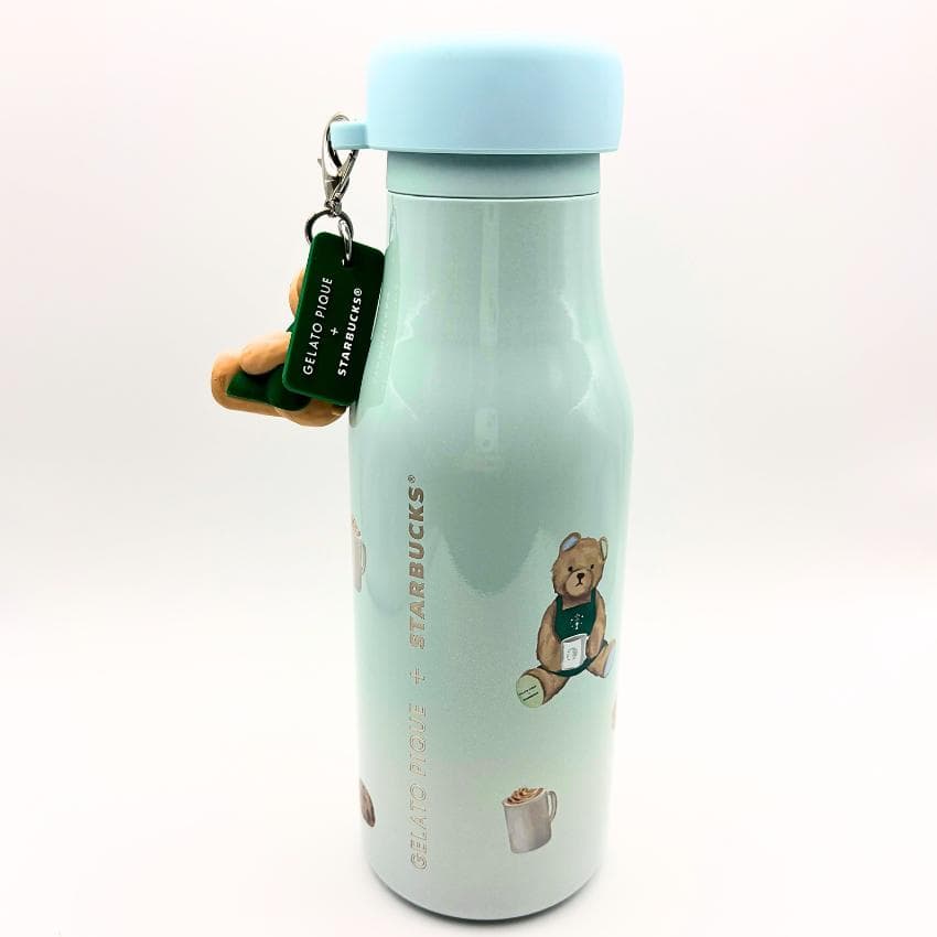 スタバ＆ジェラートピケ コラボ ベアチャーム付き　ステンレスボトル ミント