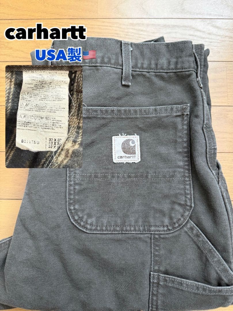 usa製 carhartt W32L32 ペインターダッグパンツ　裏地ネル
