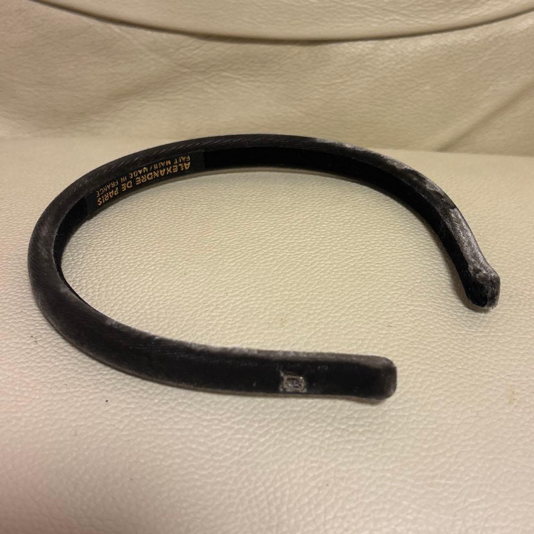 Alexandre de Paris/ベロア/グレー/ヘアバンド カチューシャ