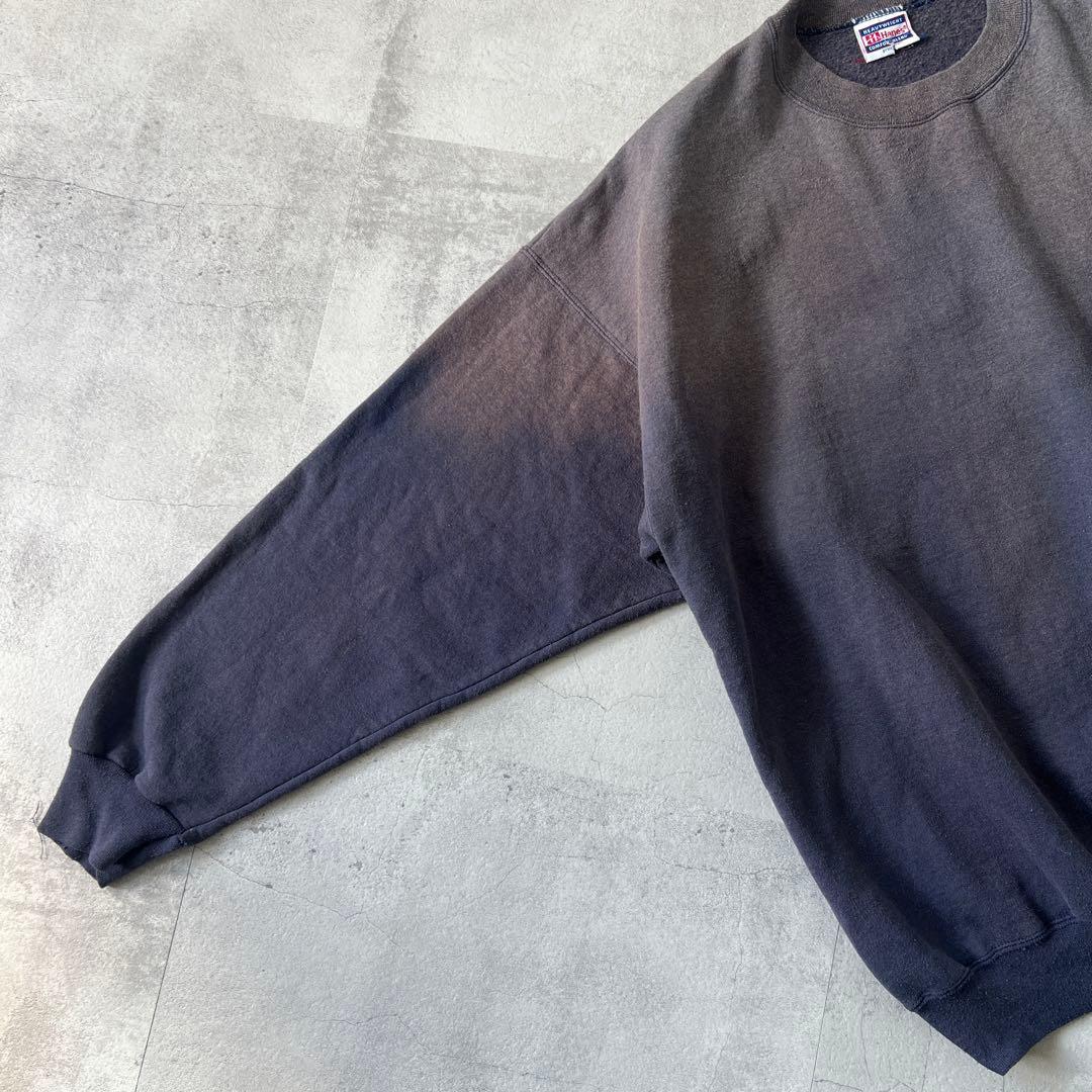 t*3様 一点物 Boro　鬼フェード　ボロ スウェット　褪色　ナス紺　グランジ