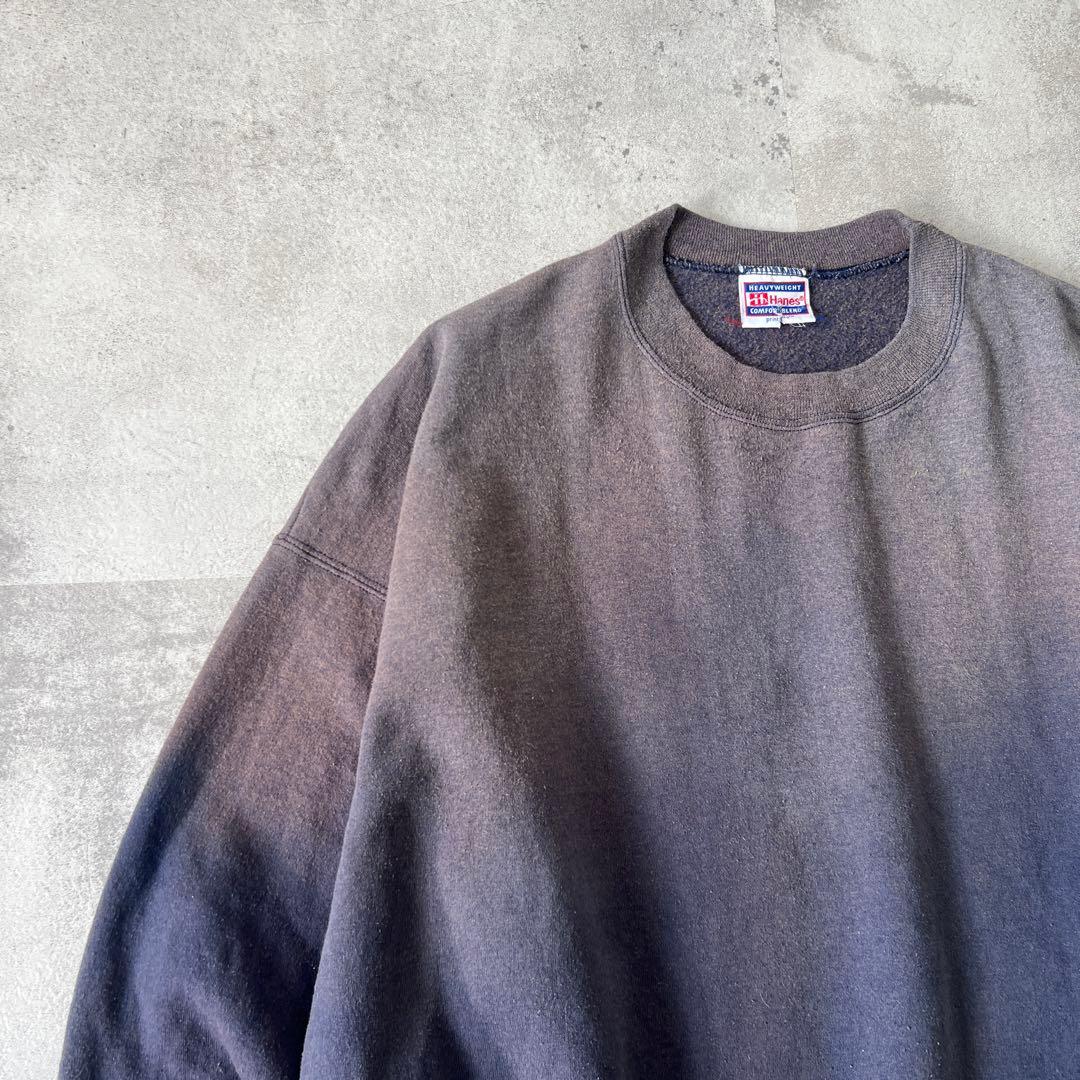 t*3様 一点物 Boro　鬼フェード　ボロ スウェット　褪色　ナス紺　グランジ