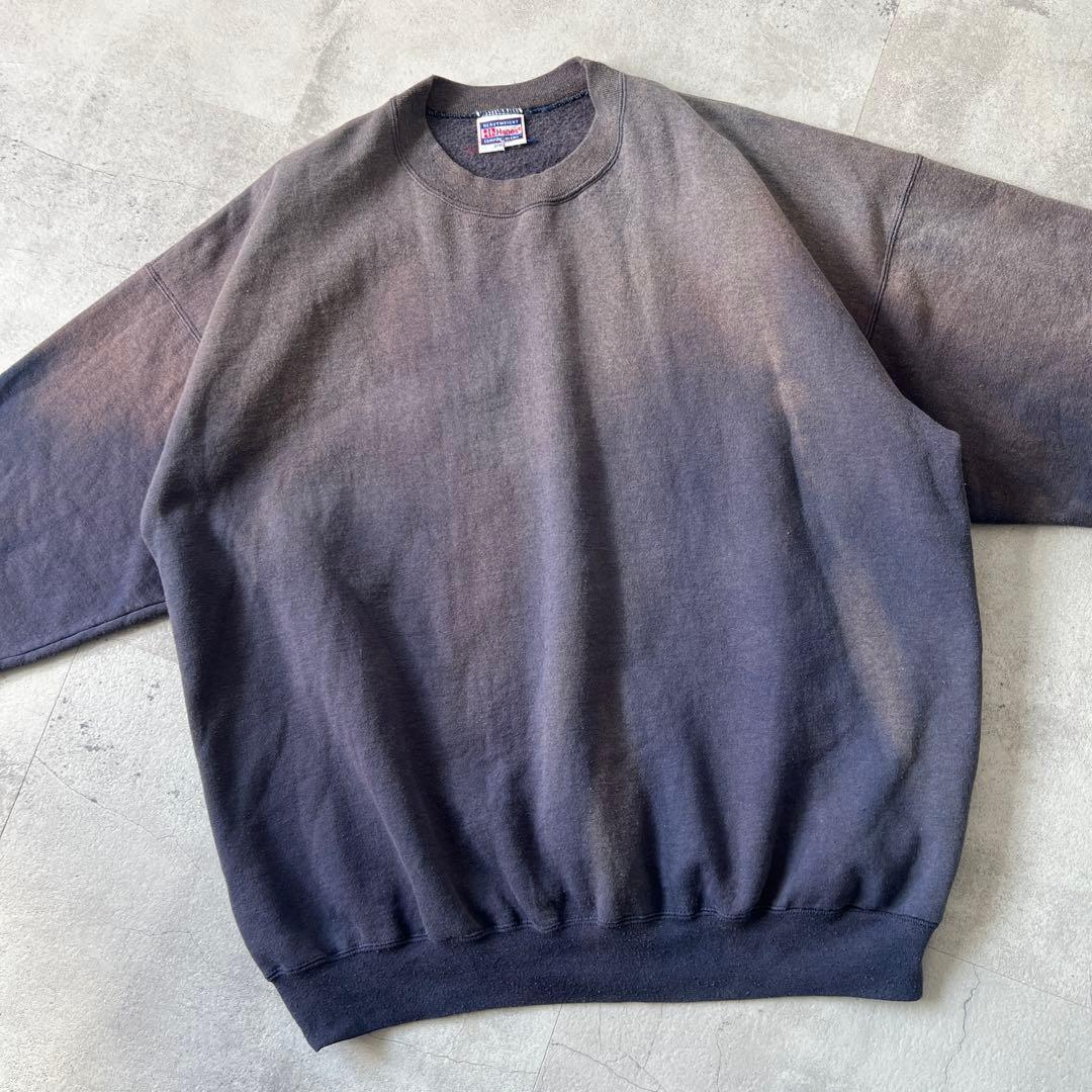 t*3様 一点物 Boro　鬼フェード　ボロ スウェット　褪色　ナス紺　グランジ