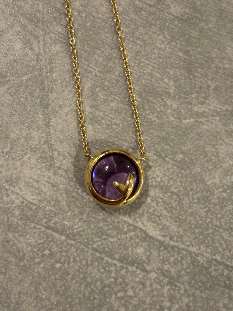 ティファニー オリーブリーフ ネックレス アメジスト K18