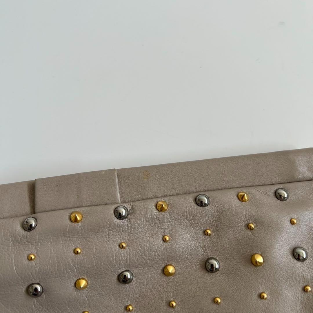 バッグ MIU MIU LEATHER STUDS FRAME CLUTCH BAG