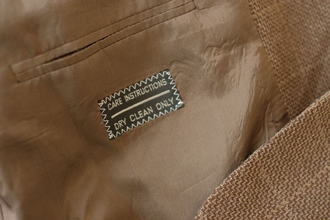 GIORGIO ARMANI テーラードジャケット　シルク混　チェック　ブラウン