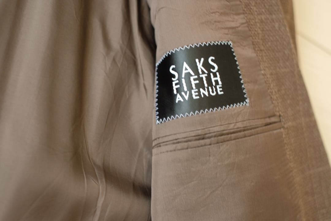 GIORGIO ARMANI テーラードジャケット　シルク混　チェック　ブラウン