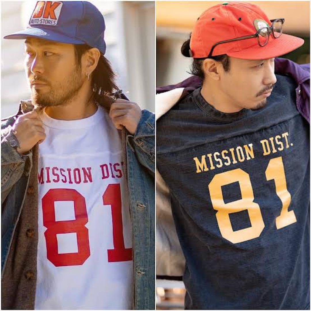 は*様 入手困難品！MISSION DISTRICTフットボールTシャツ！81