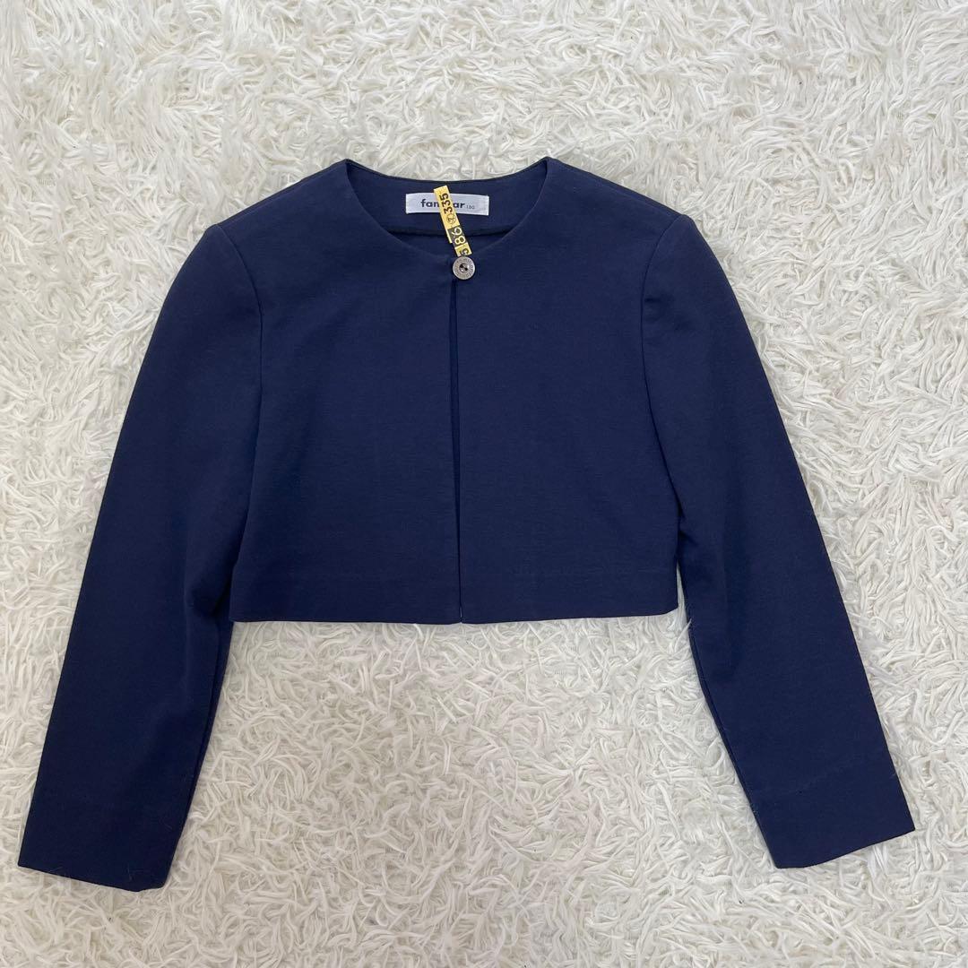 美品✨ファミリア　フォーマルアンサンブル130白襟ワンピース　ボレロ卒園式入学式