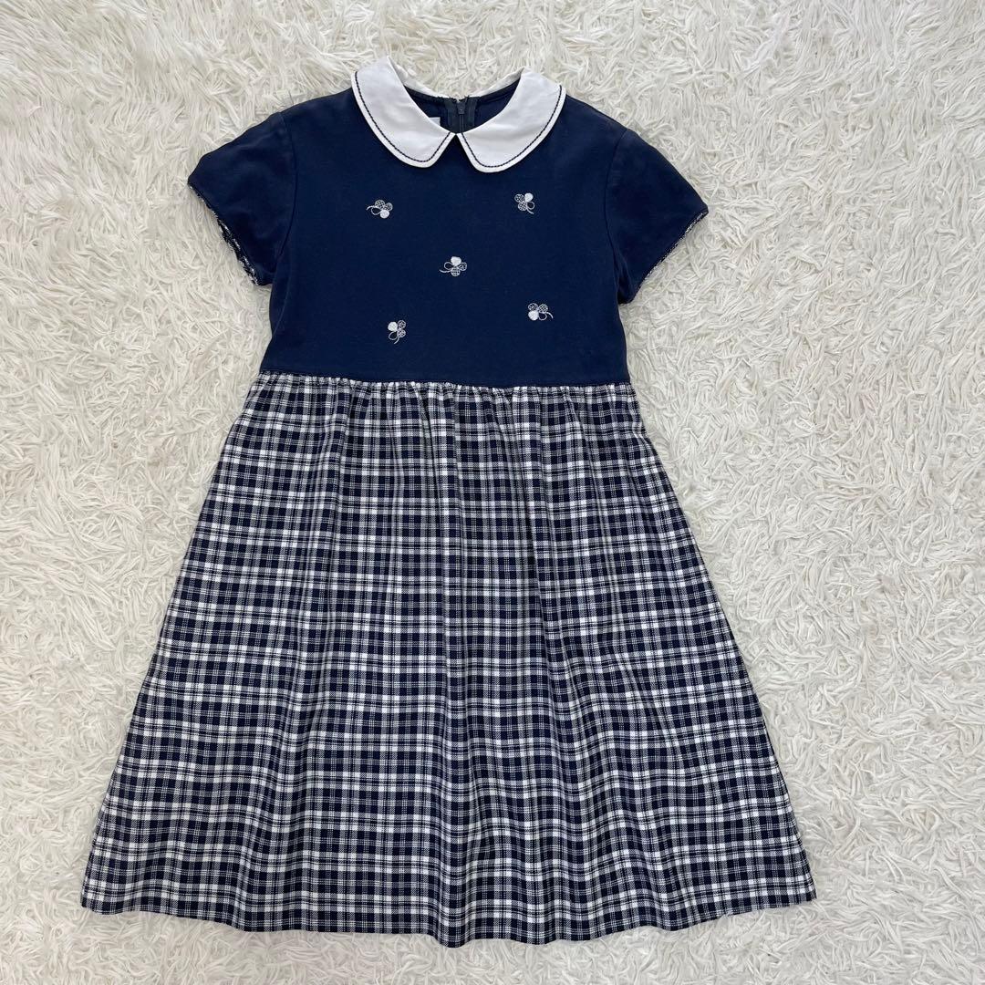 美品✨ファミリア　フォーマルアンサンブル130白襟ワンピース　ボレロ卒園式入学式