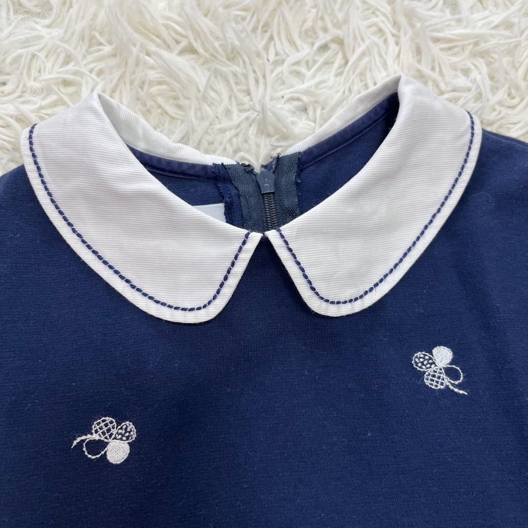 美品✨ファミリア　フォーマルアンサンブル130白襟ワンピース　ボレロ卒園式入学式