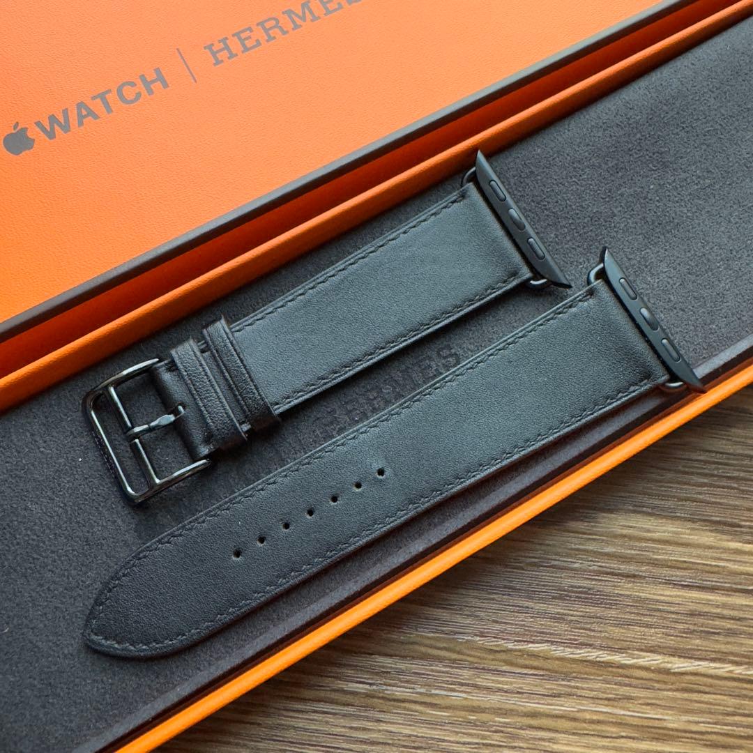 2644 ほぼ未使用　Apple Watch エルメス　ブラック　レザー