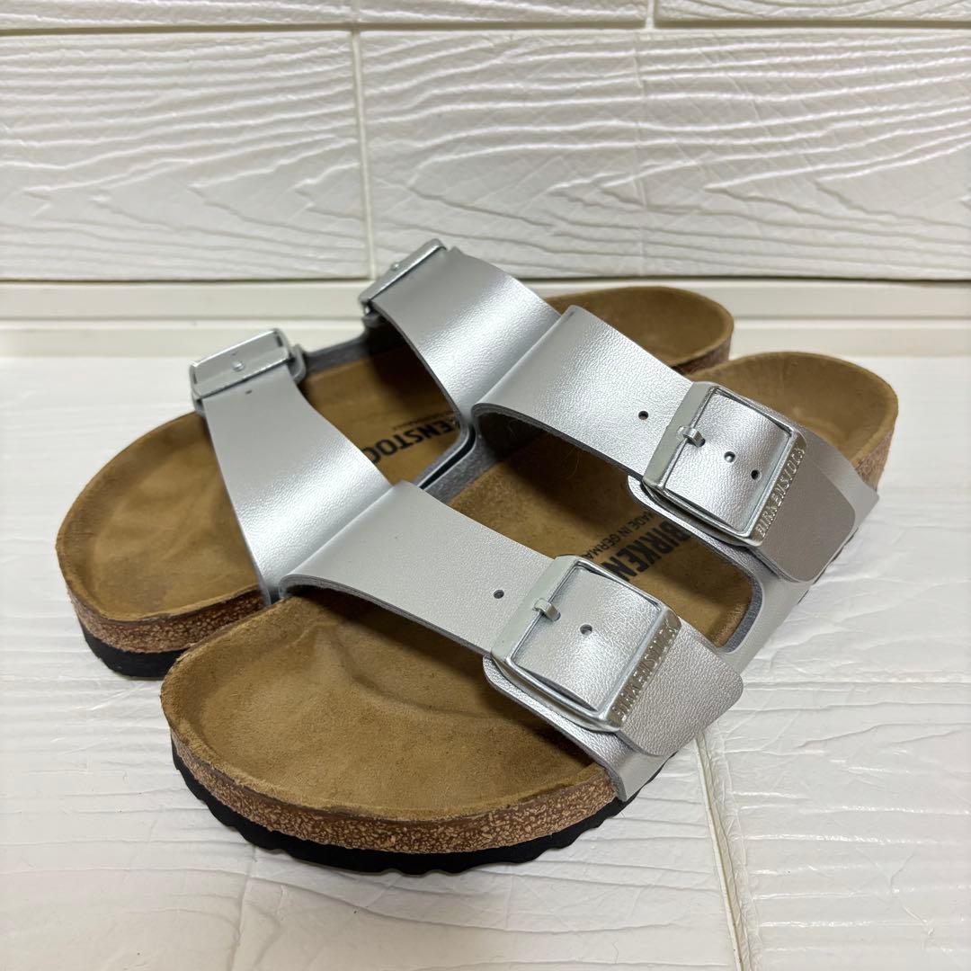 【試着のみ】BIRKENSTOCK アリゾナ 38 シルバー 24.5cm