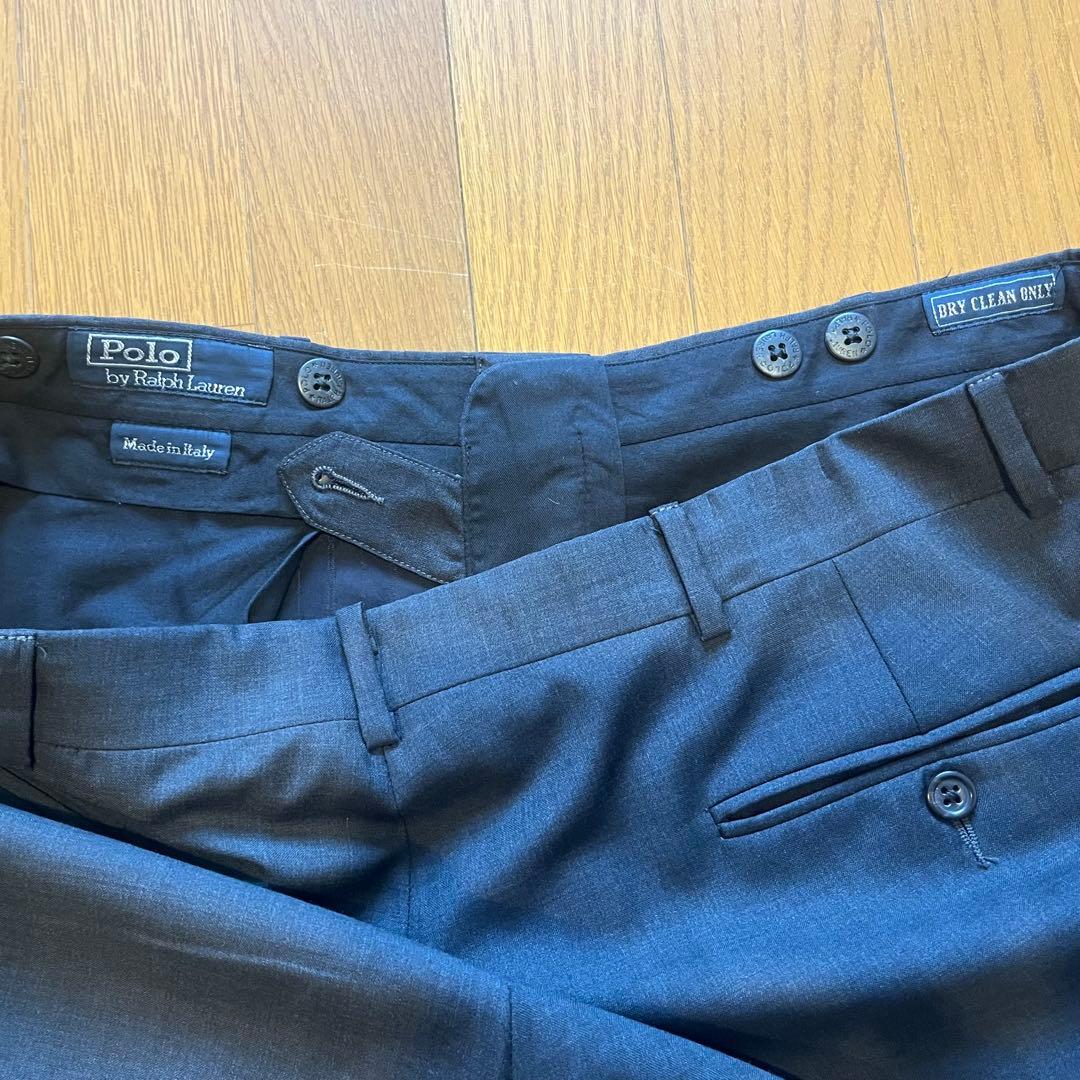 90's ラルフローレン　イタリア製　ヴァージンウールスラックス　36×30