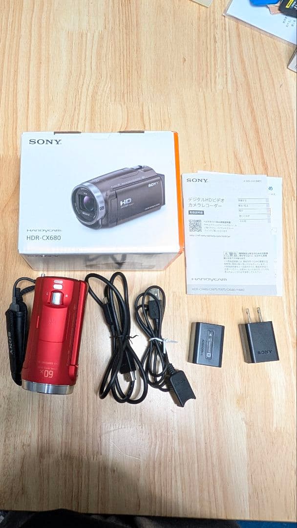 SONY HANDYCAM HDR-CX680 赤色 ビデオカメラ