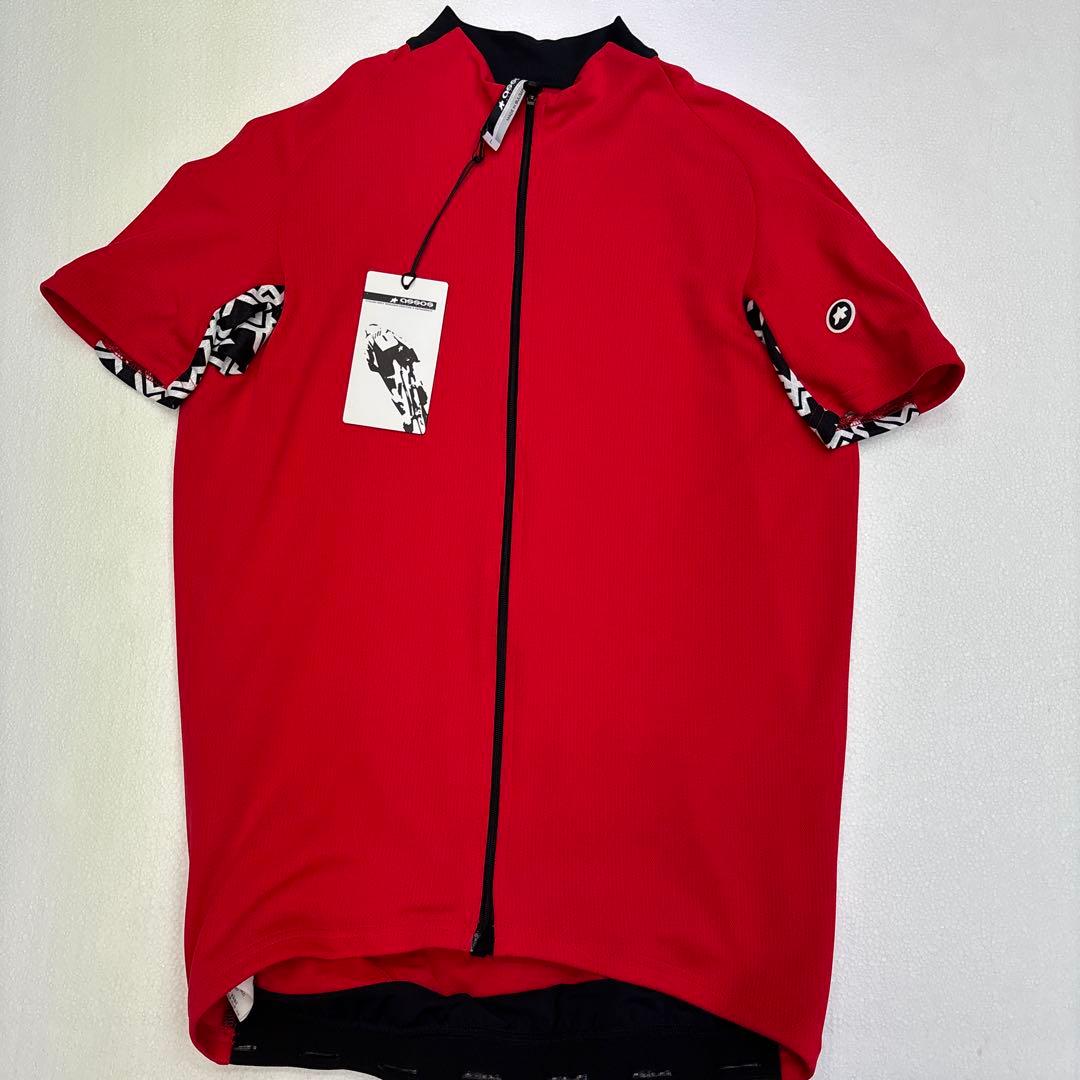【新品】アソス赤 半袖 サイクルジャージ