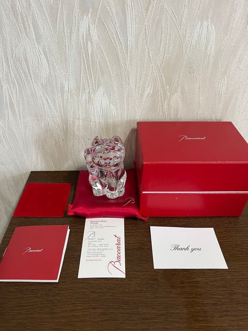 バカラBaccaratクリスタルガラス 招き猫　まねき猫