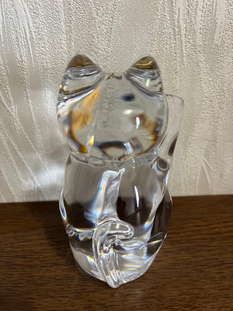 バカラBaccaratクリスタルガラス 招き猫　まねき猫