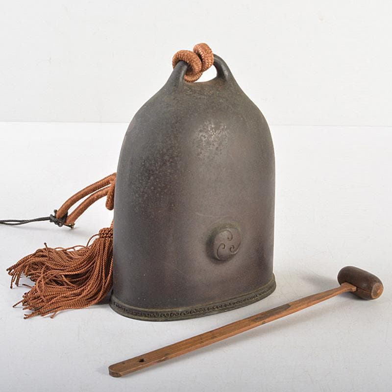 仏教美術　古銅　鐸鈴　銅鐸　銅鐘　撞木付　V　R6696