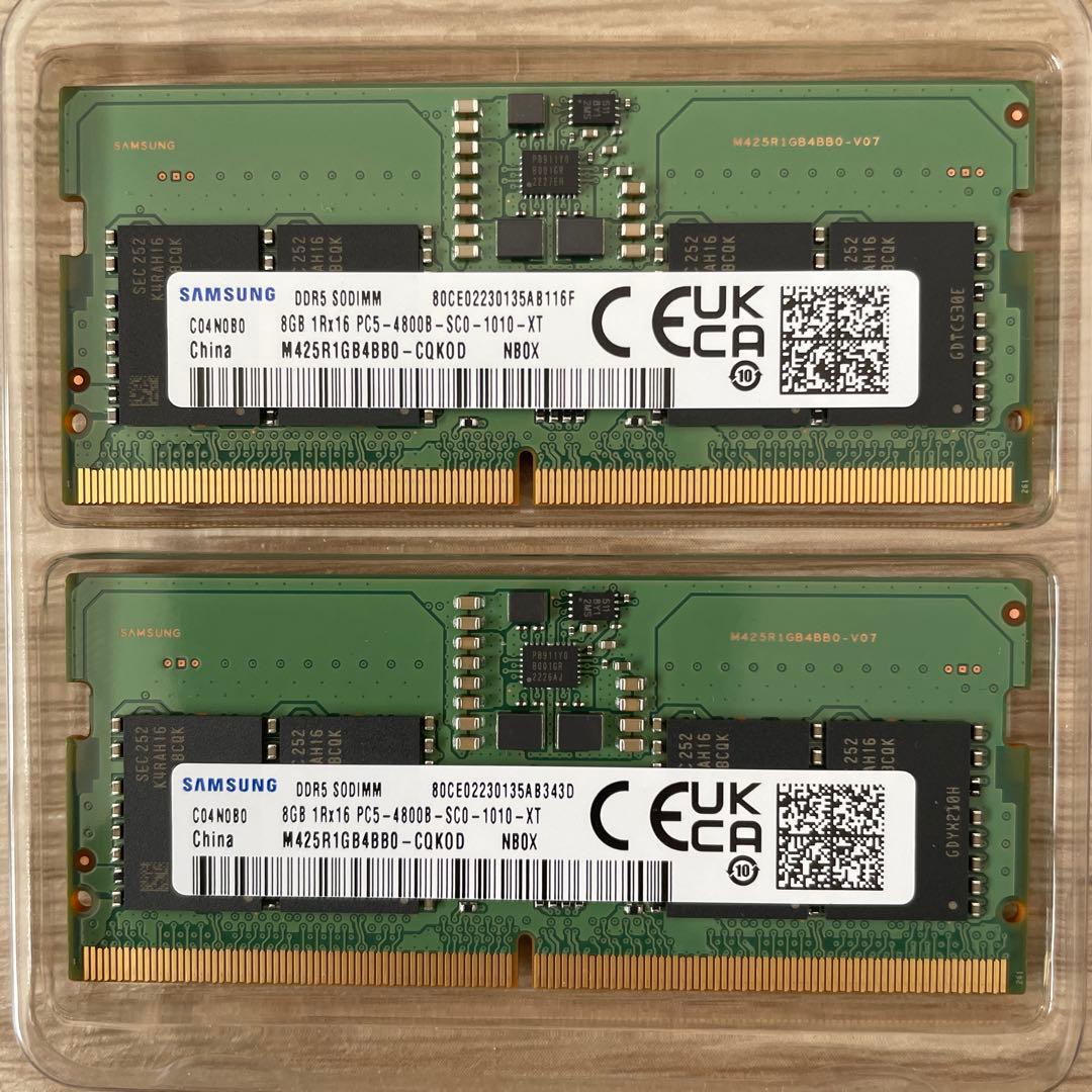 Samsung 8GB DDR4 メモリ2枚（合計16GB）