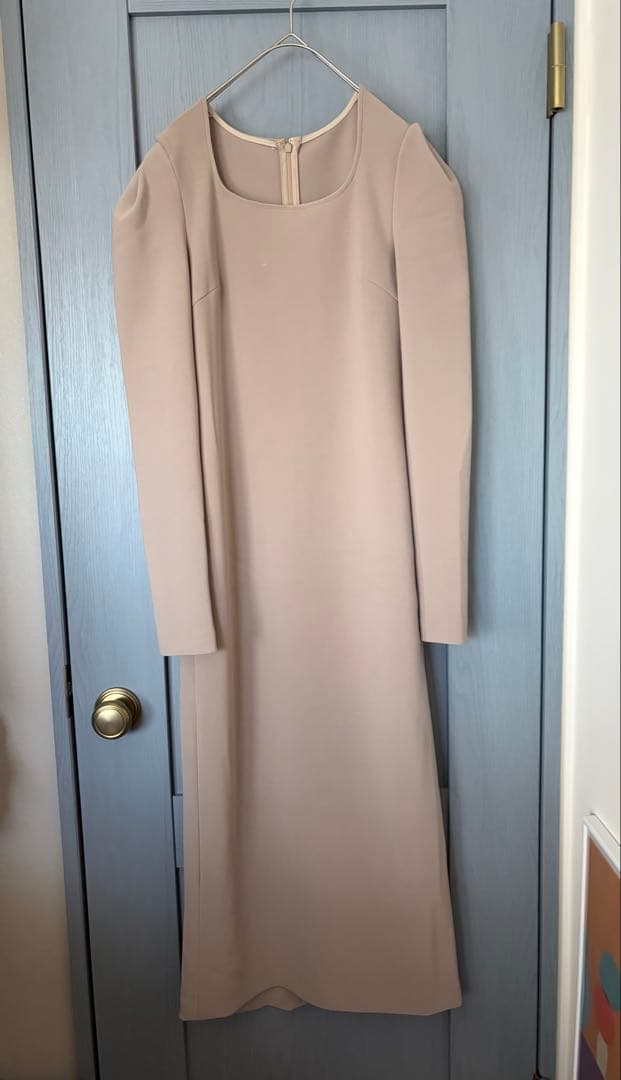 ラム 様NOBLE ニットライクジョーゼットショルダータックワンピース ノーブル