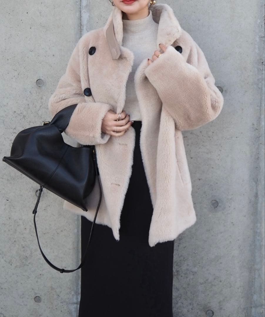 LAULEN B3 boa jacket /スタンドカラーファーミドルジャケット