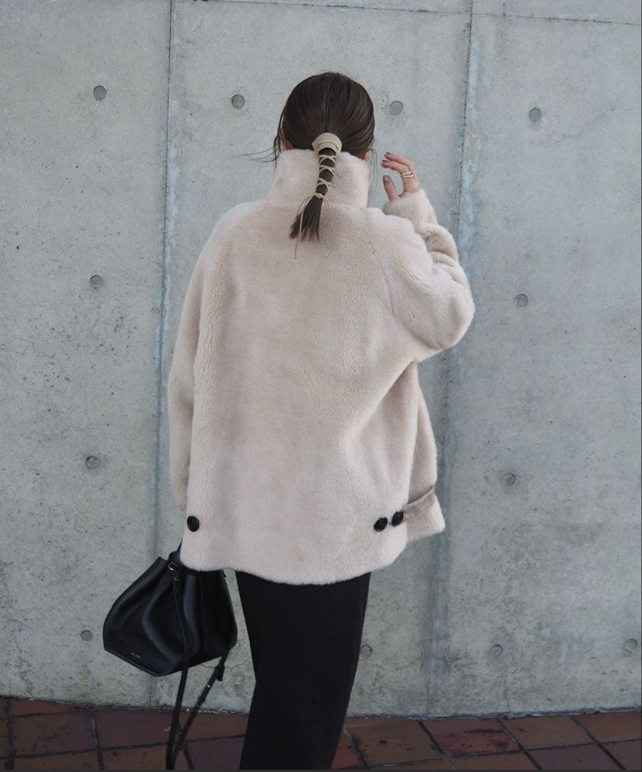 LAULEN B3 boa jacket /スタンドカラーファーミドルジャケット