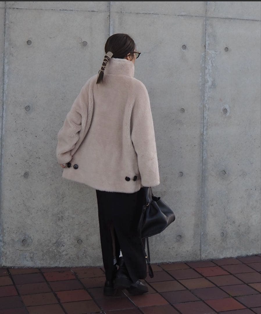 LAULEN B3 boa jacket /スタンドカラーファーミドルジャケット