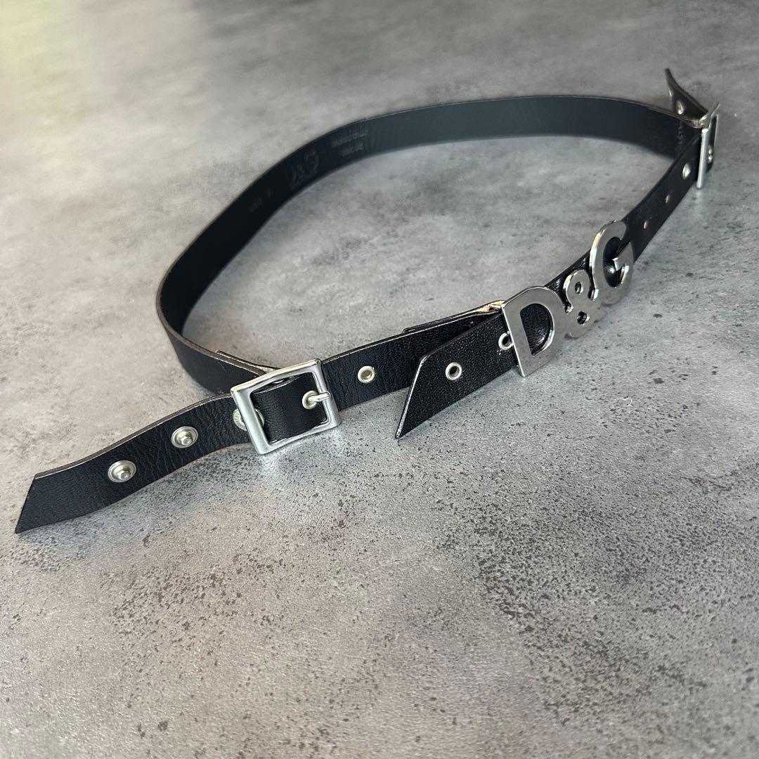 DOLCE&GABBANA y2k 00s ロック ロゴ　レザーベルト