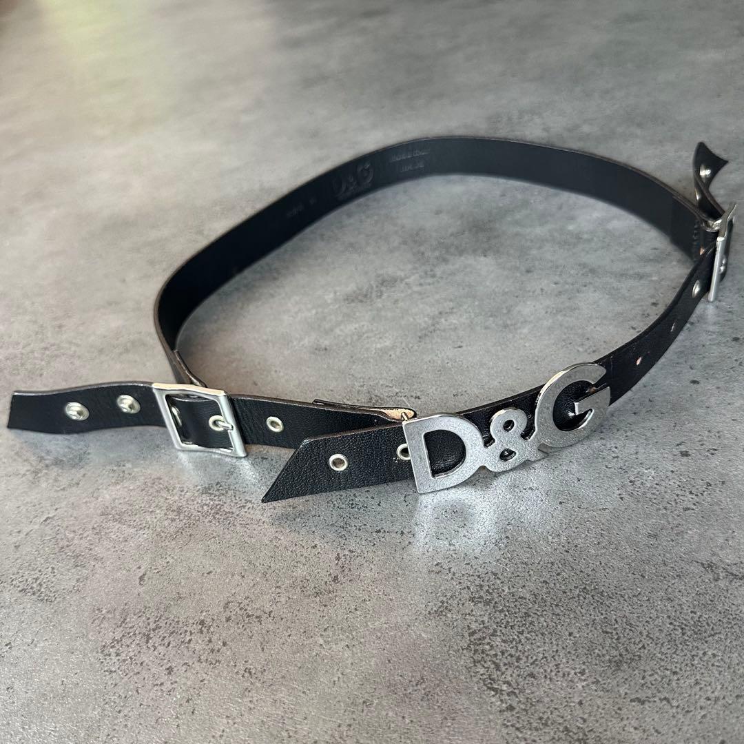 DOLCE&GABBANA y2k 00s ロック ロゴ　レザーベルト
