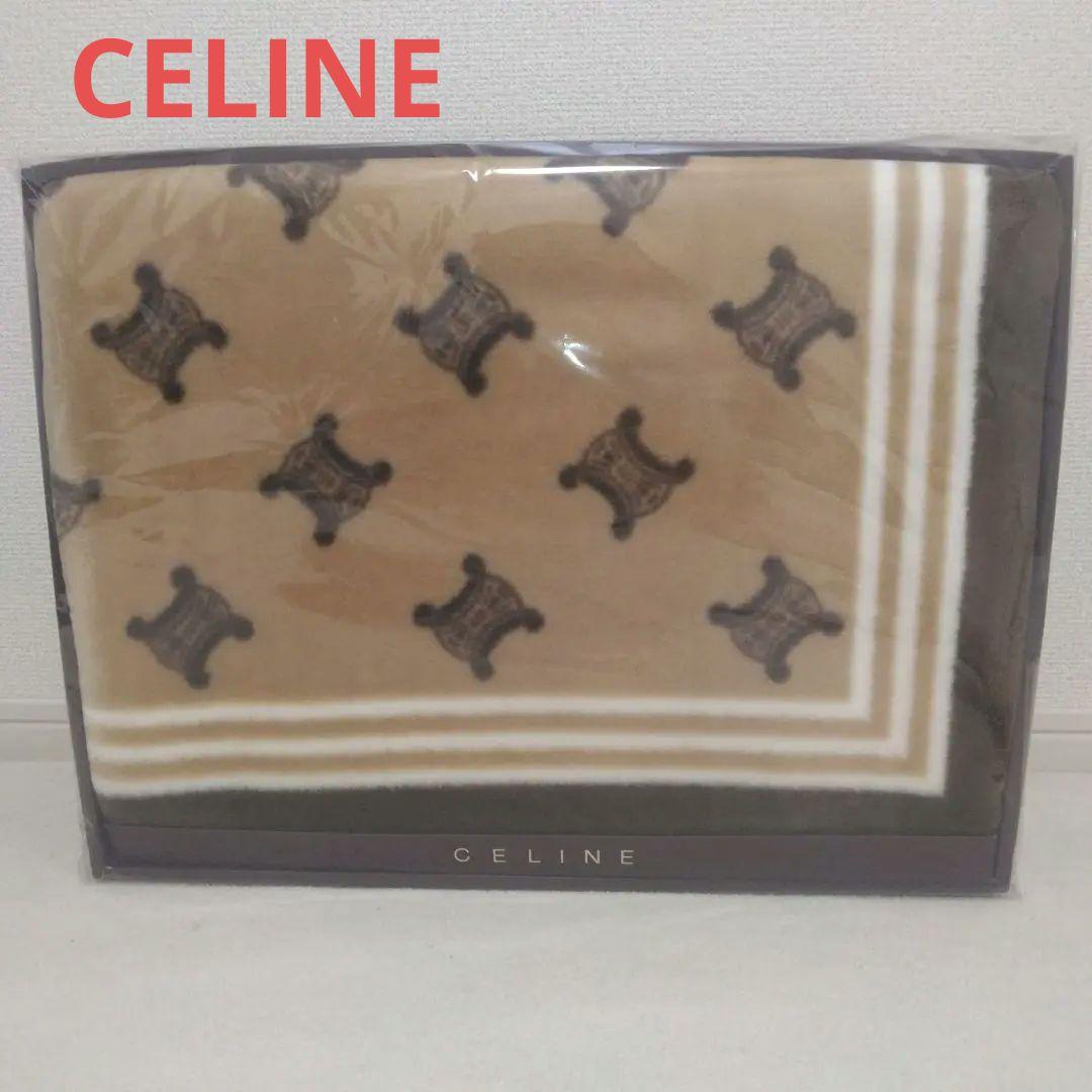 未使用品　CELINE セリーヌ　マカダム柄　アクリルニューマイヤー毛布