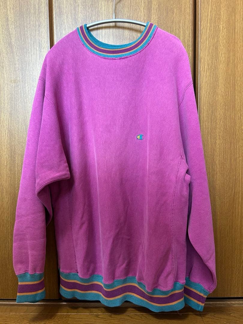 チャンピオン ￼ リバースウィーブ 90s アメリカ製 リブライン XXL 紫色