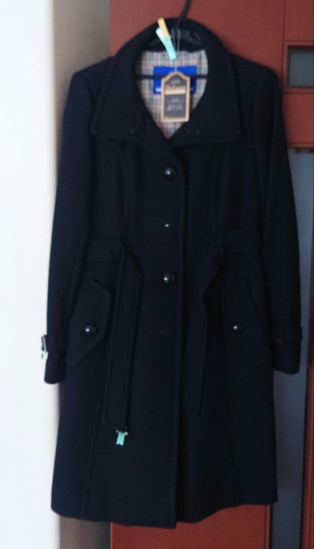 バーバリーブルーレーベル ブラック 40 黒 ピーコート クリーニング済