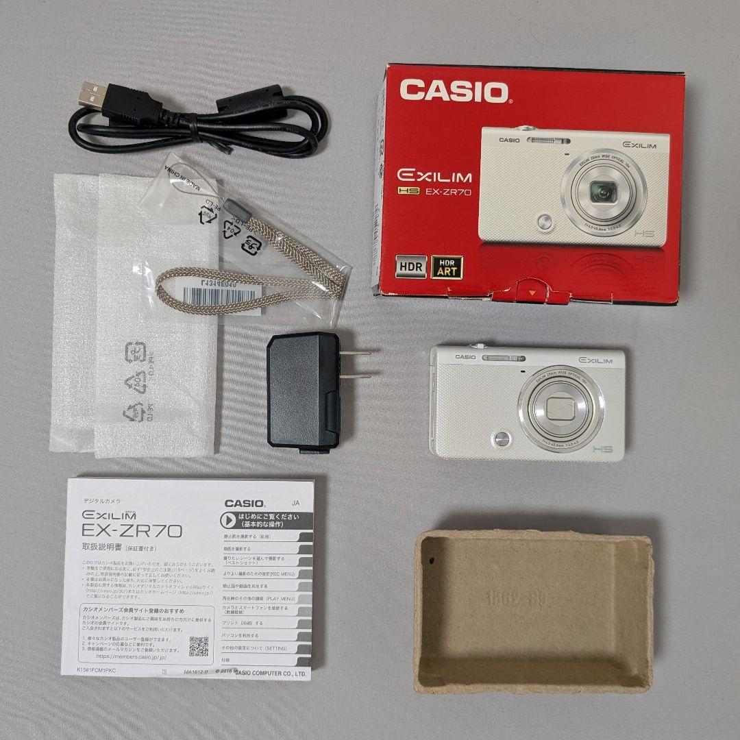 ◤箱付◢ CASIO カシオ デジカメEXILIM EX-ZR70WE ホワイト