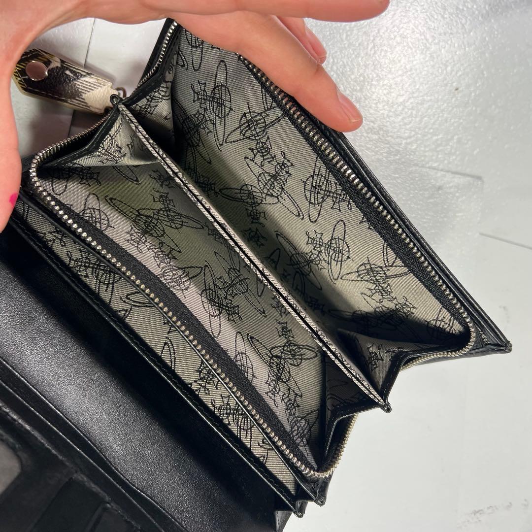 未使用級 Vivienne Westwoodダービーチェック オーブ 長財布