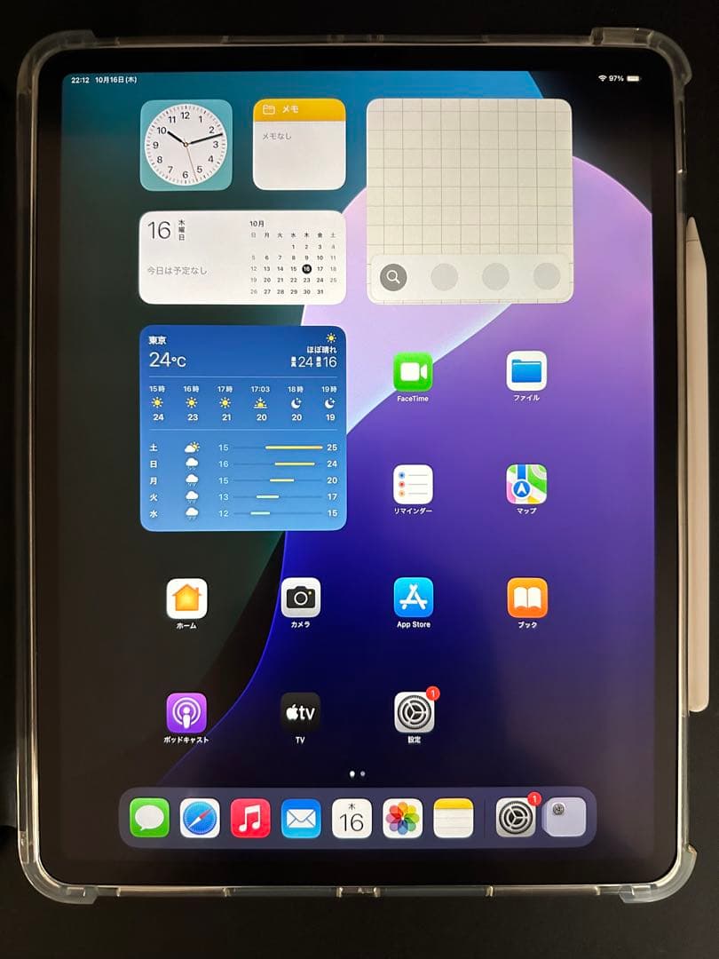 iPad pro 12.9インチ 第3世代 カバー& Apple Pencil付