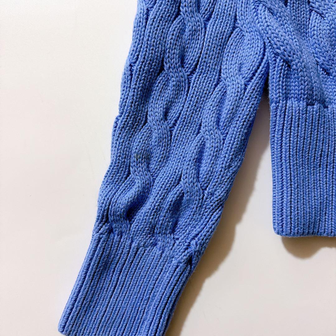 24年製✨ポロラルフローレン ケーブルニットコットンクルーネックカーディガン S