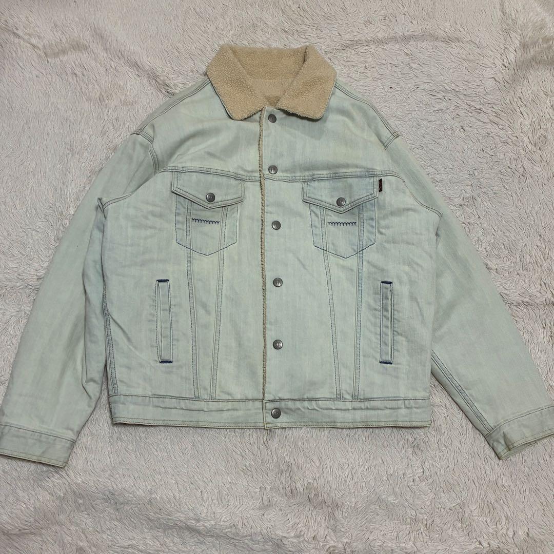 YANUK 美品 ユーズド加工 ボアブルゾン オーバーサイズ デニムジャケット