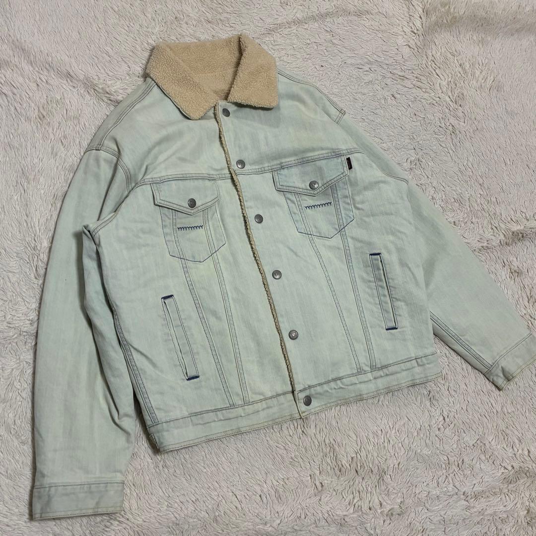 YANUK 美品 ユーズド加工 ボアブルゾン オーバーサイズ デニムジャケット