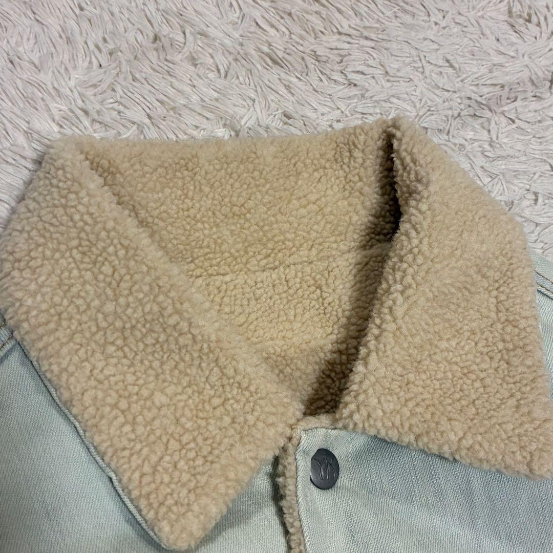 YANUK 美品 ユーズド加工 ボアブルゾン オーバーサイズ デニムジャケット