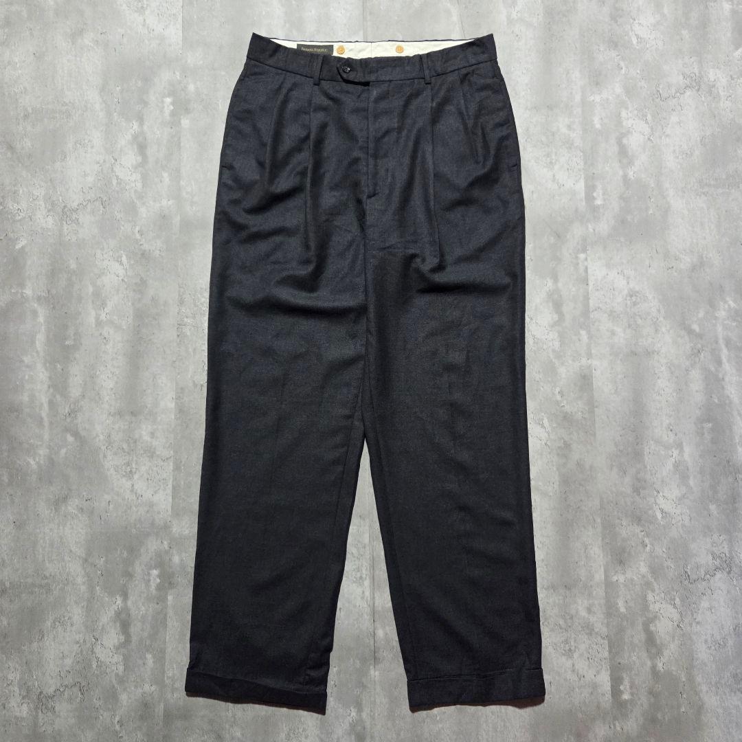 極上イタリア製90sBANANAREPUBLIC 2タックスラックスグレー稀少L